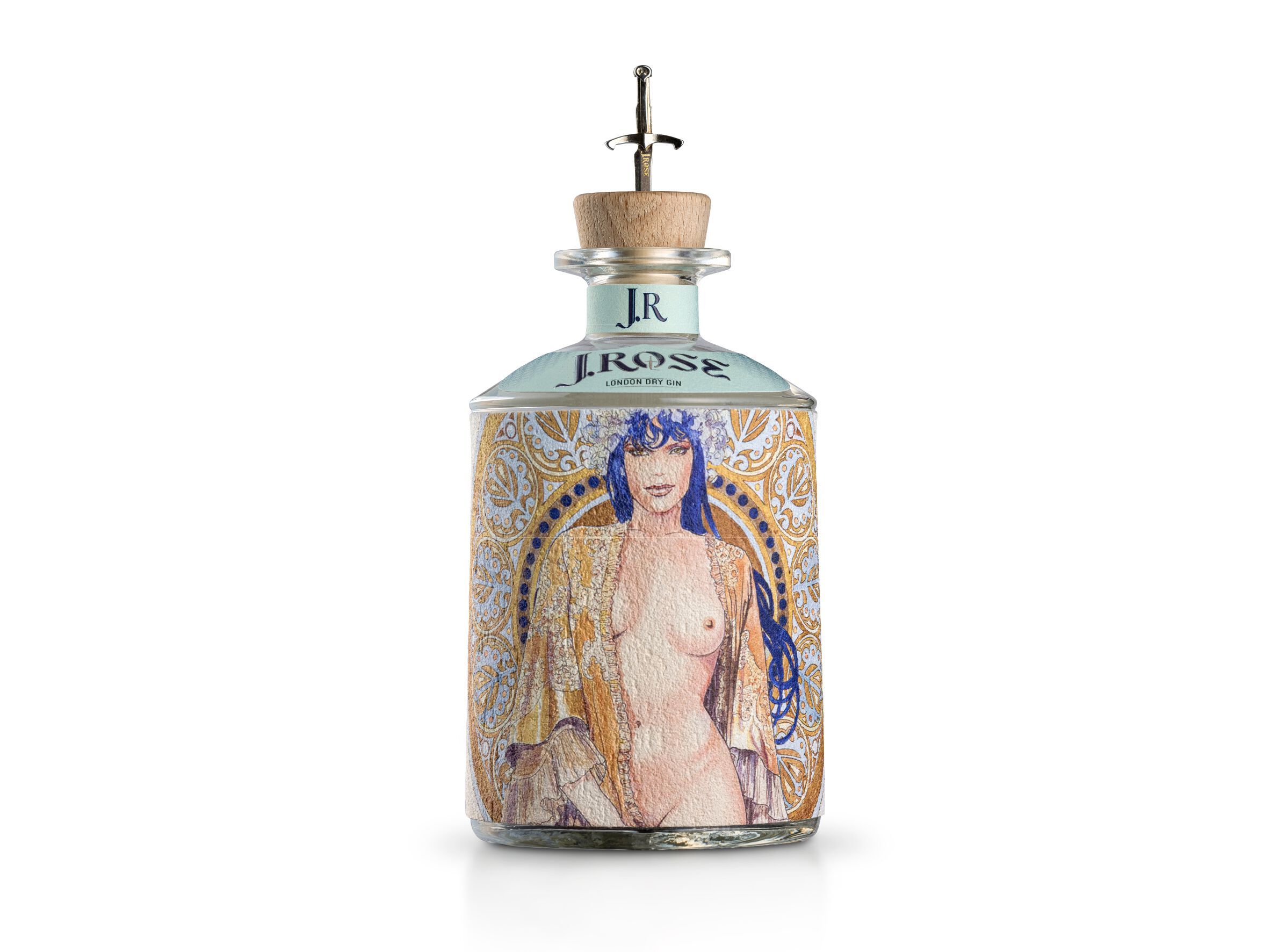 Бутылка джина с этикеткой ручной работы J.Rose J. Rose London Dry Gin ARCH-00137182