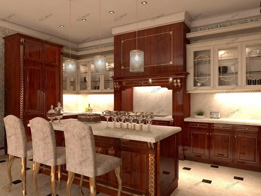 Martini Interiors Кухня из орехового дерева на заказ с островом Tosca sun-id-1464058