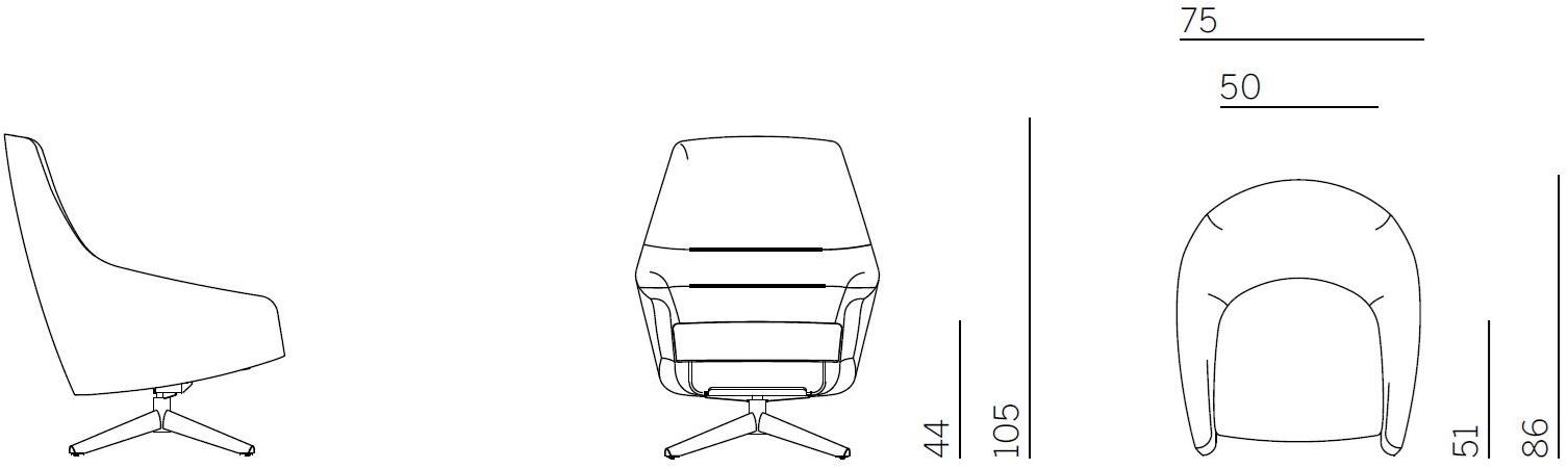 Montis Вращающееся кресло из ткани с высокой спинкой Puk sun-id-1427253 - Вид №2