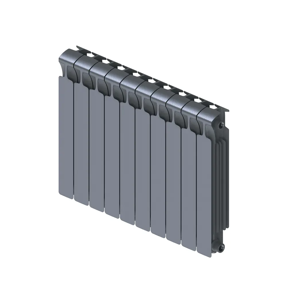 Радиатор секционный Rifar Monolit M50010RAL7012 500/100 10 секций боковое подключение биметалл серый 82560808 STLM-2012856 - Вид №1
