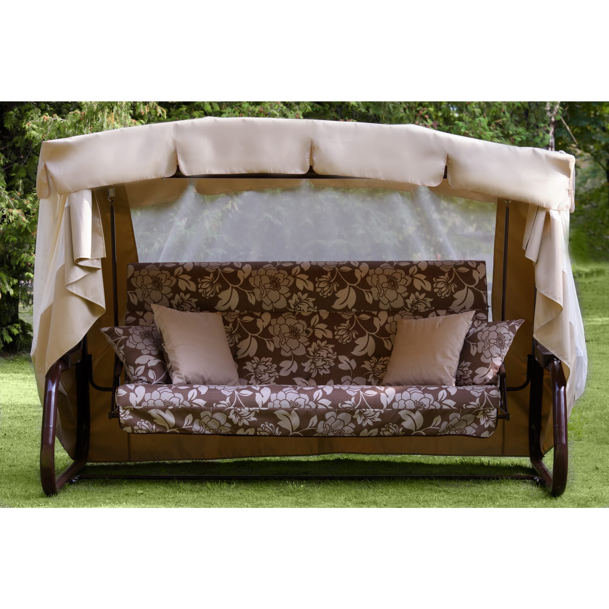 83672951 Качели садовые Мерелин 4-х местные (до 450 кг) коричневый Santreyd  - Вид №1