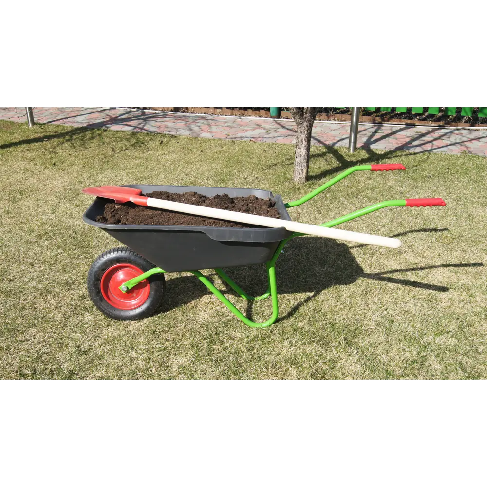 Тачка садовая одноколесная 70 кг 70 л полипропилен цвет черный ПАВЛОВСКАЯ ЗАРЯ STLM-2156980 - Вид №7