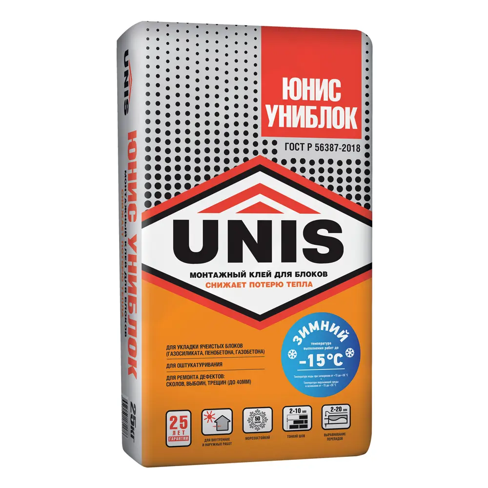 Клей для блоков Unis Униблок зимний 25 кг STLM-2087175