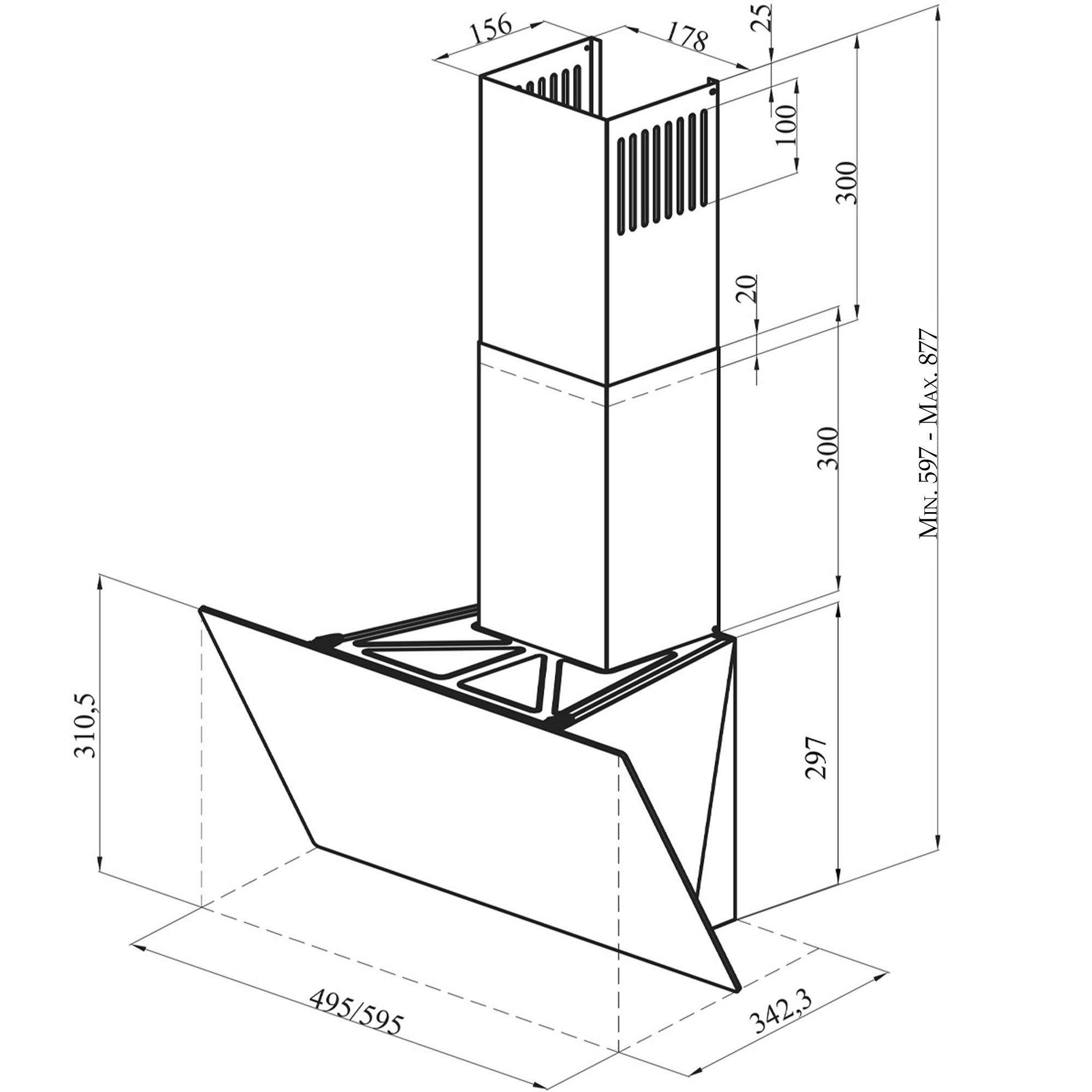 5355914 Вытяжка наклонная Oasis NF-60W белый/белый STDN-0068214 - Вид №5