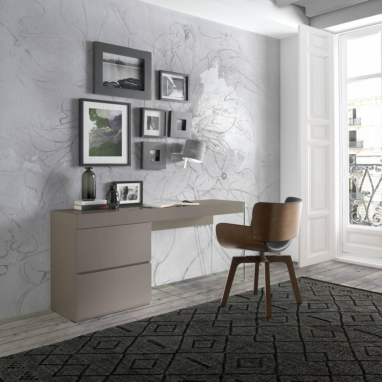 Письменный стол с ящиками коричневый Personalidad от Angel Cerda ANGEL CERDA  241799 Бежевый  - Вид №1