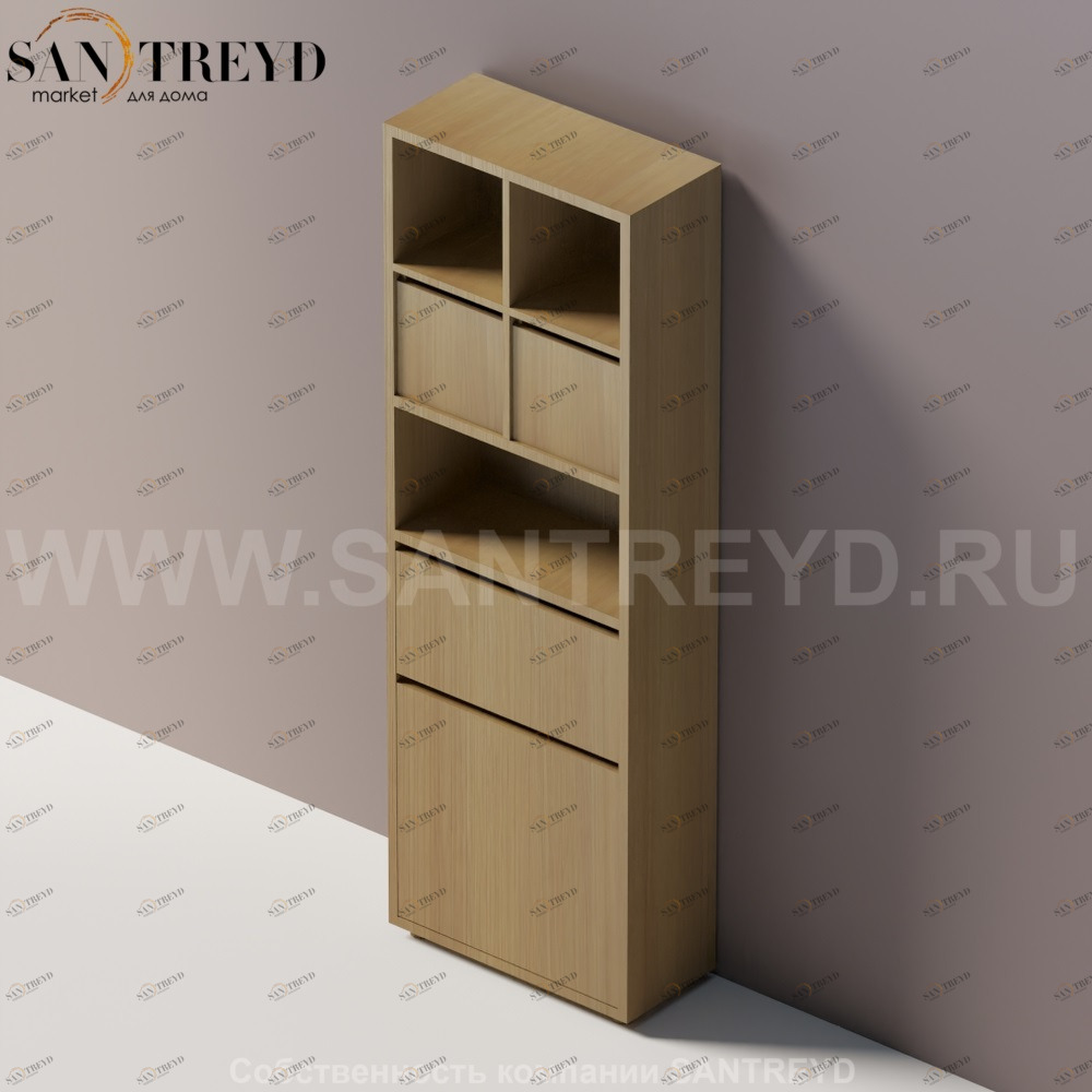 KONTE Шкаф с двумя дверьми и местом под ящики из натурального дуба AMOB044RT Agape