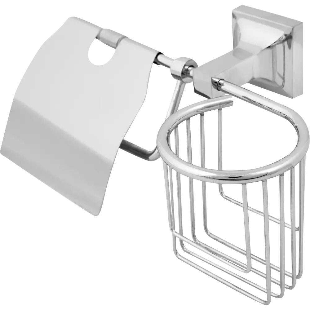 Держатель для туалетной бумаги и освежителя воздуха «Ладья» с крышкой цвет хром АКВАЛИНИЯ 88100 STLM-2156815
