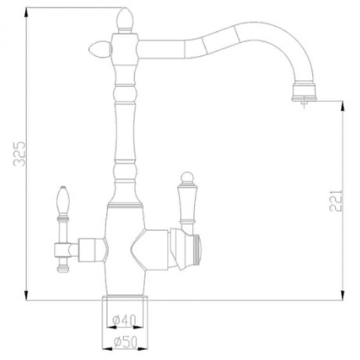 Steel Hammer SH 812 Satin Смеситель для кухни Zorg 325  - Вид №2