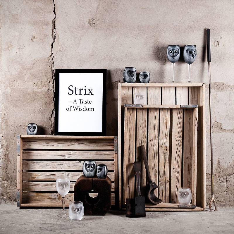 42040 Стакан из чёрного хрусталя "Сова" (большой), 100 мм. Maleras  - Вид №4