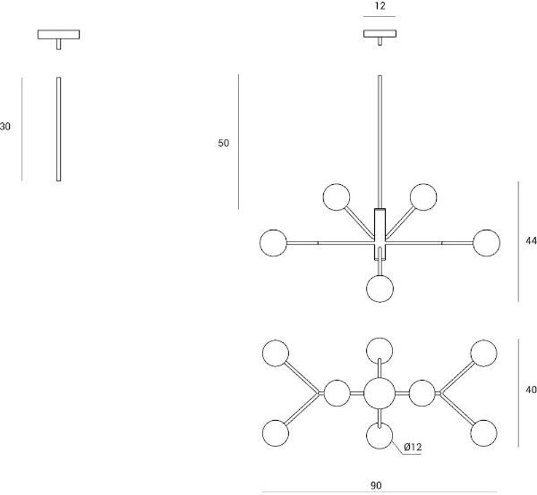 Miloox Подвесной светильник из боросиликатного стекла и металла Cosmo 1744.164 - Вид №2