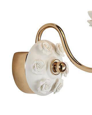 Бра металлическое с абажуром белое "Эрин" 1030/1W-GD-WT LUMIEN HALL ЭРИН 00-3929741 Белый  - Вид №2