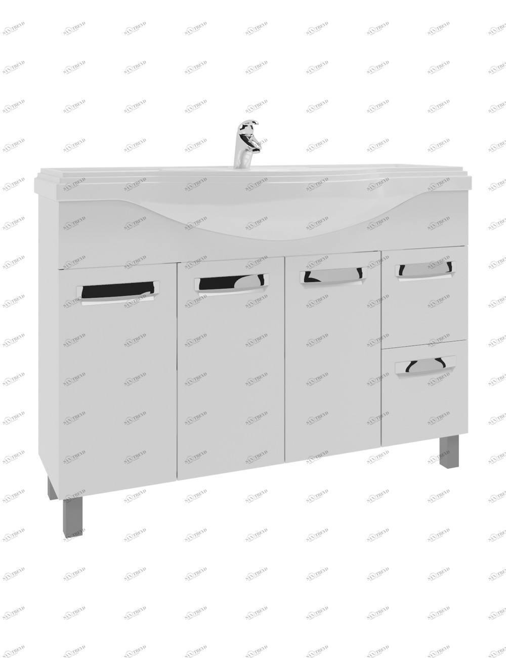 Тумба  Plaza 2-1200 (Класскик)1210⨉500⨉820 мм белый Santreyd sun-id-664519