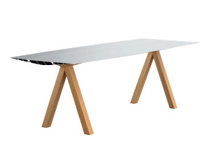 Прямоугольный стол из алюминия и дерева