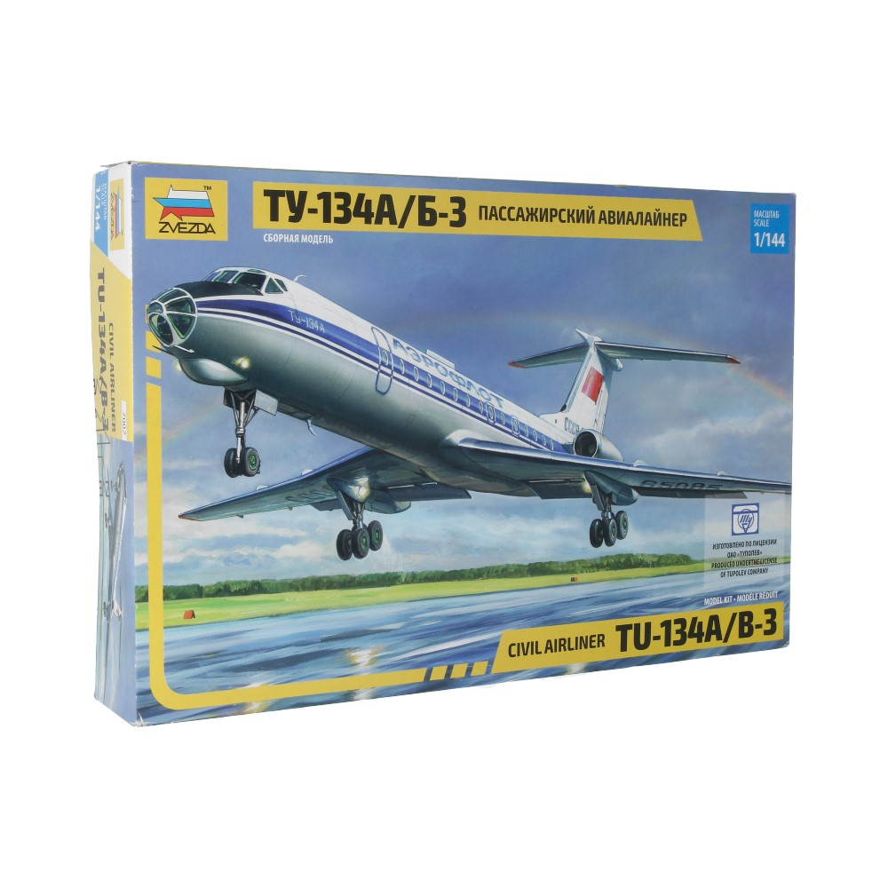 1/144 №75 Модель для сборки 7007 Авиалайнер "Ту-134 А/Б-3" ZVEZDA 