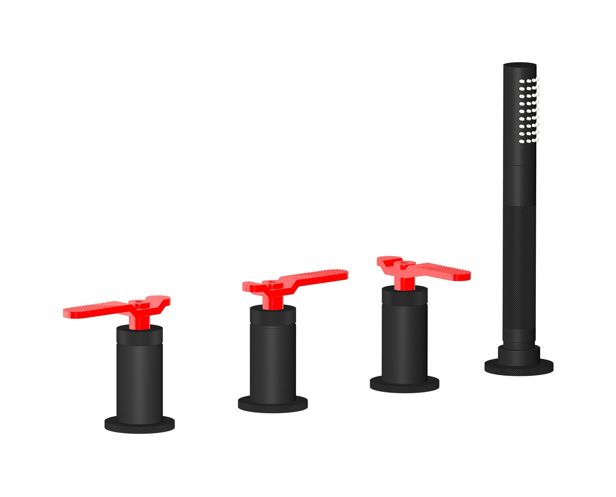 Встраиваемый смеситель для ванны с 4 отверстиями и ручным душем IB Bold ARCH-00081508 - Вид №13