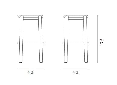 Высокий стул из ясеня с подставкой для ног Vergés тура ARCH-00027175 - Вид №3
