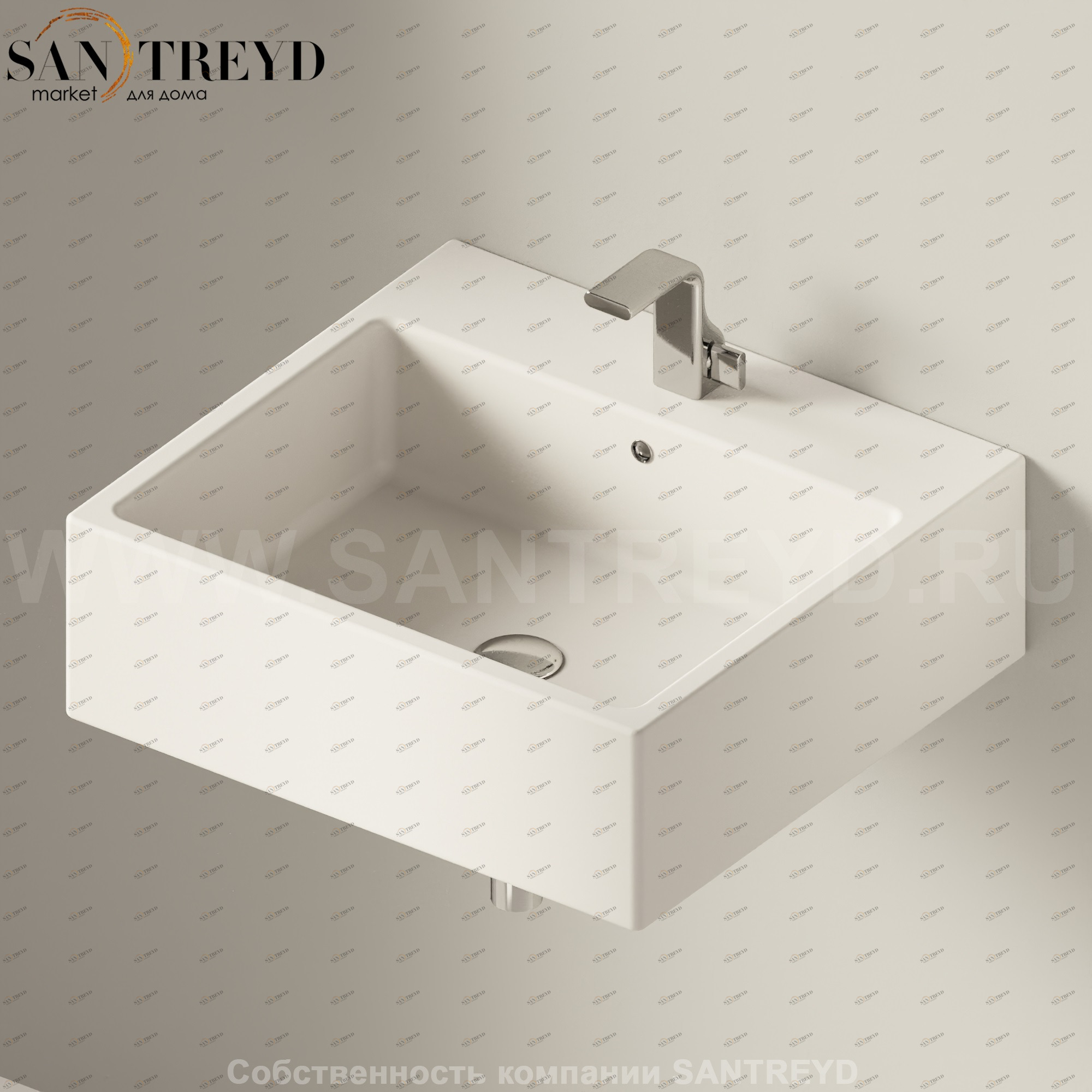 50529003 Подвесная раковина настенная прямоугольная Ceramica Flaminia Acquagrande бежевая