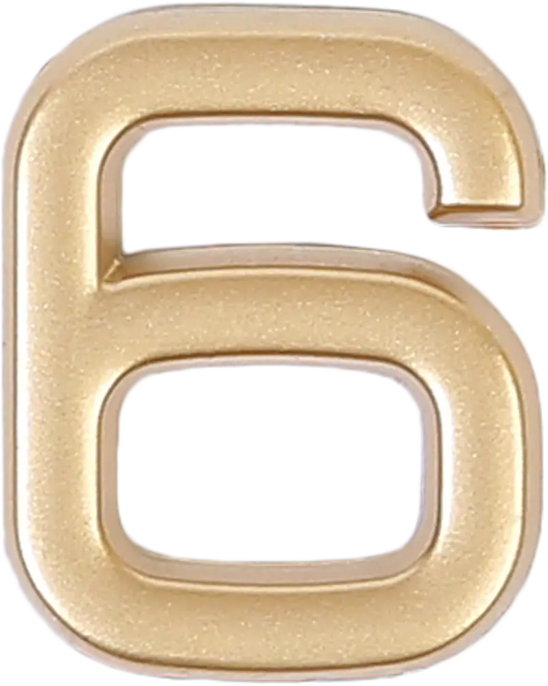 LARVIJ Цифра 6 самоклеящаяся в матовом золоте для элегантной нумерации 13603927