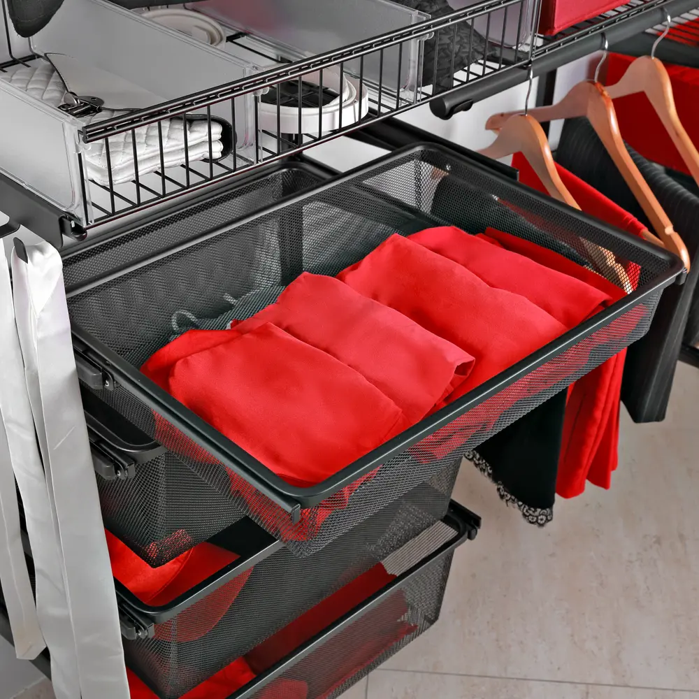 Выдвижная корзина НСХ для систем хранения - черная стальная сетка 82482709 STLM-0028078 - Вид №7