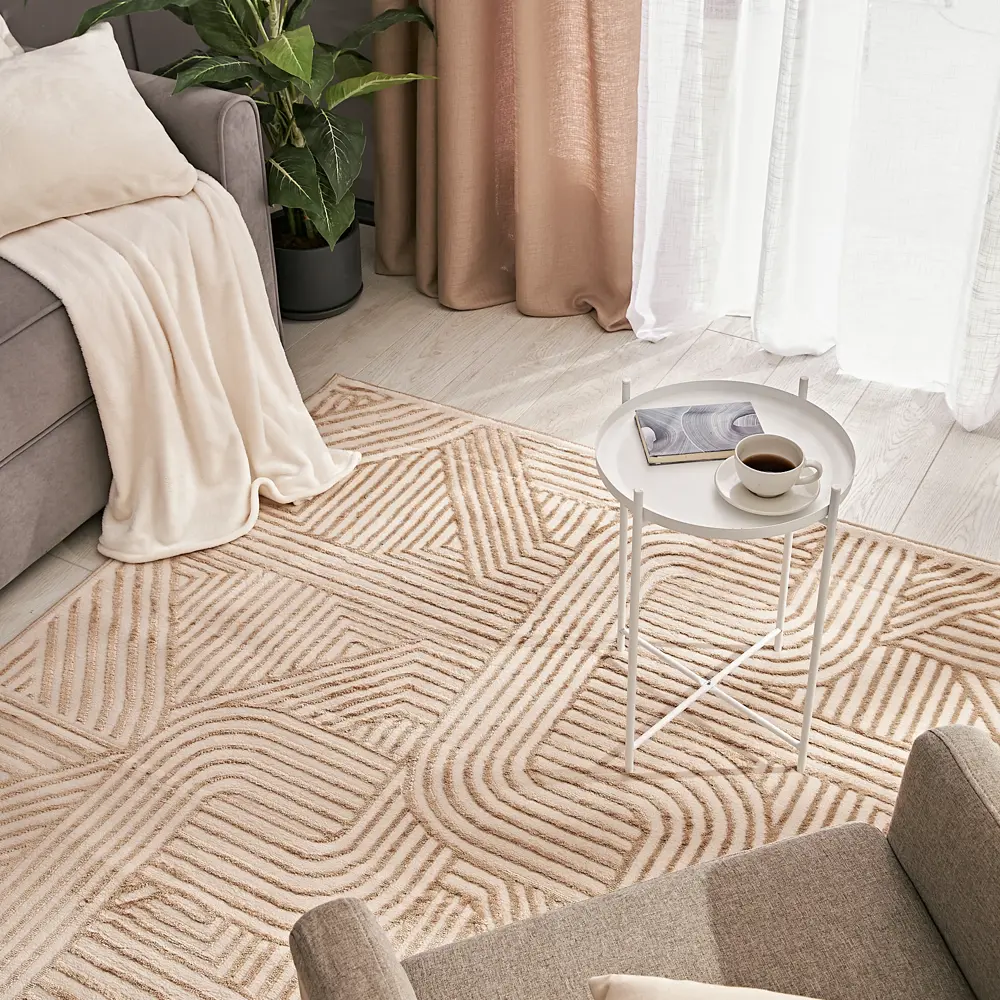 Ковер полипропилен Ctim Зоя 8123Y 100x200 см цвет бежевый STLM-2084660