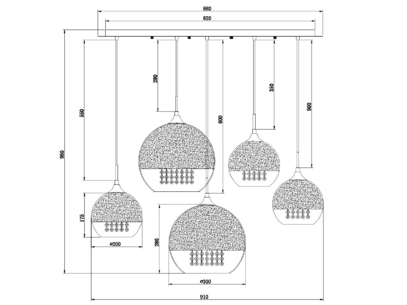 Металлический подвесной светильник с кристаллами Maytoni ARCH-00065224 - Вид №8