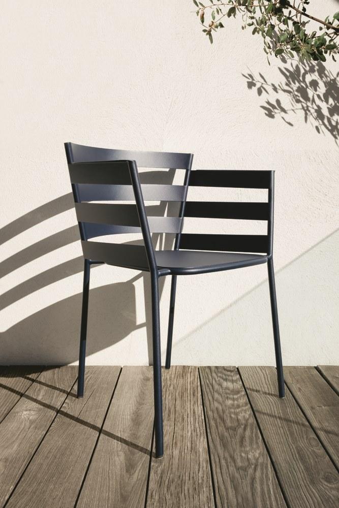 Fermob Садовый стул из стали с подлокотниками Rythmic 4402 - Вид №5