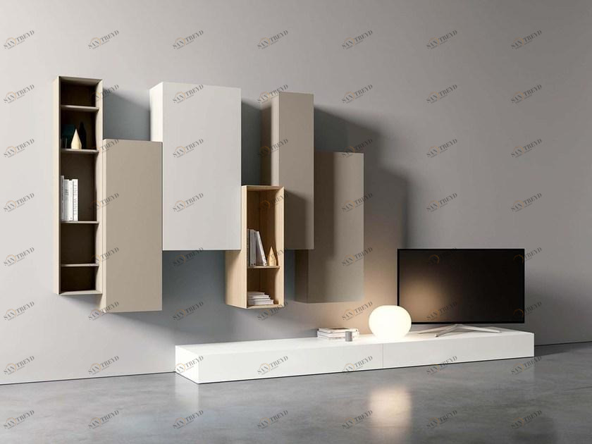 PIANCA Настенная оборудованная стена с подставкой под телевизор Spazio sun-id-1504158