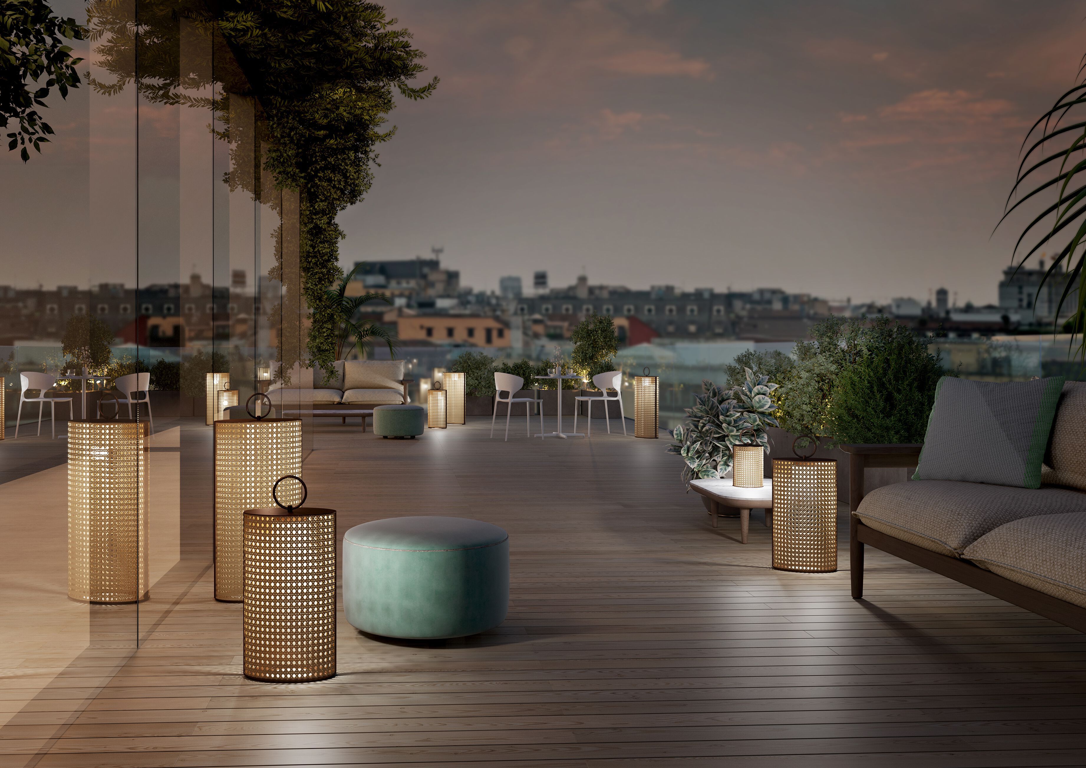 Венский соломенный фонарь из смолы Contardi CLARA ARCH-00054071 - Вид №4