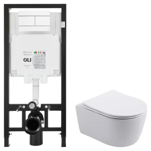 Комплект инсталляции Oli 80 Eco с безободковым унитазом Aquatek Европа 89445652 STLM-2073015