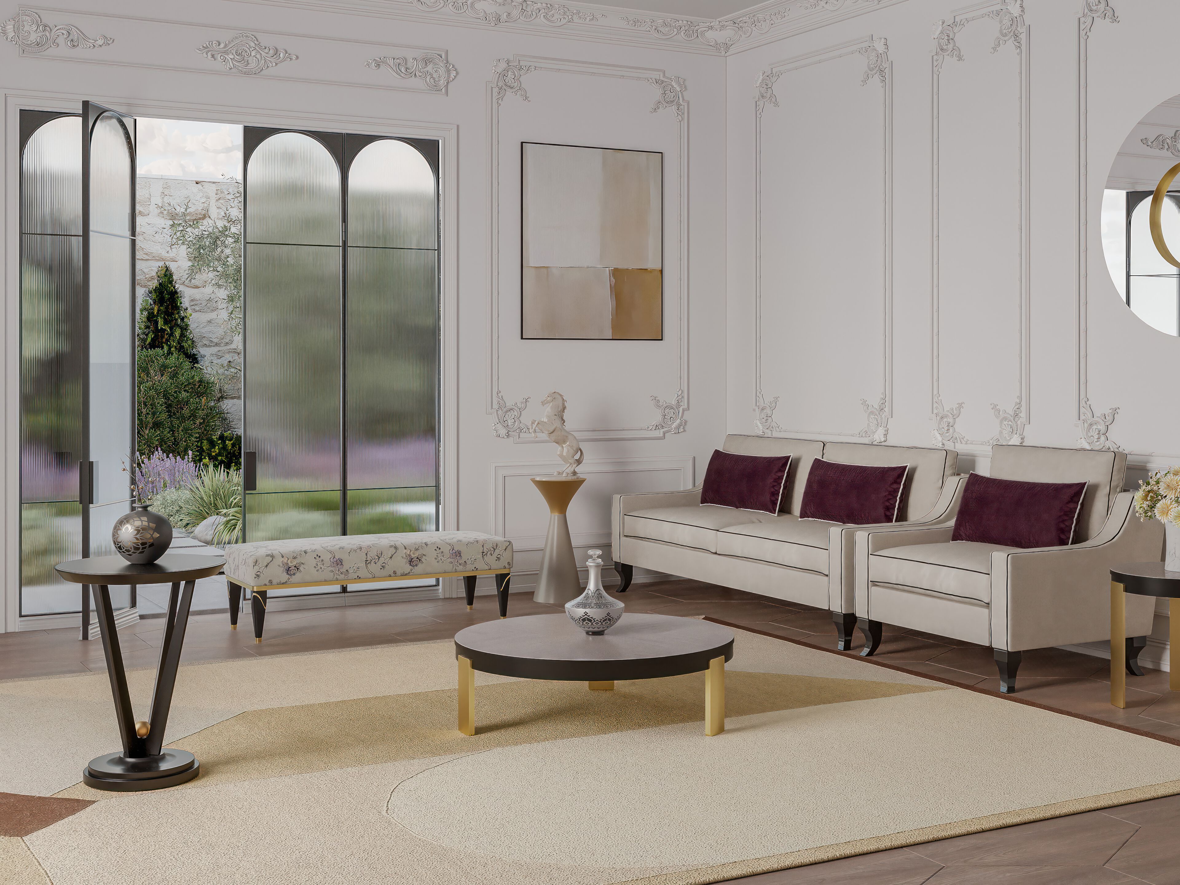 Мягкая скамейка из ткани GUERRA VANNI Studio Privè ARCH-00014328