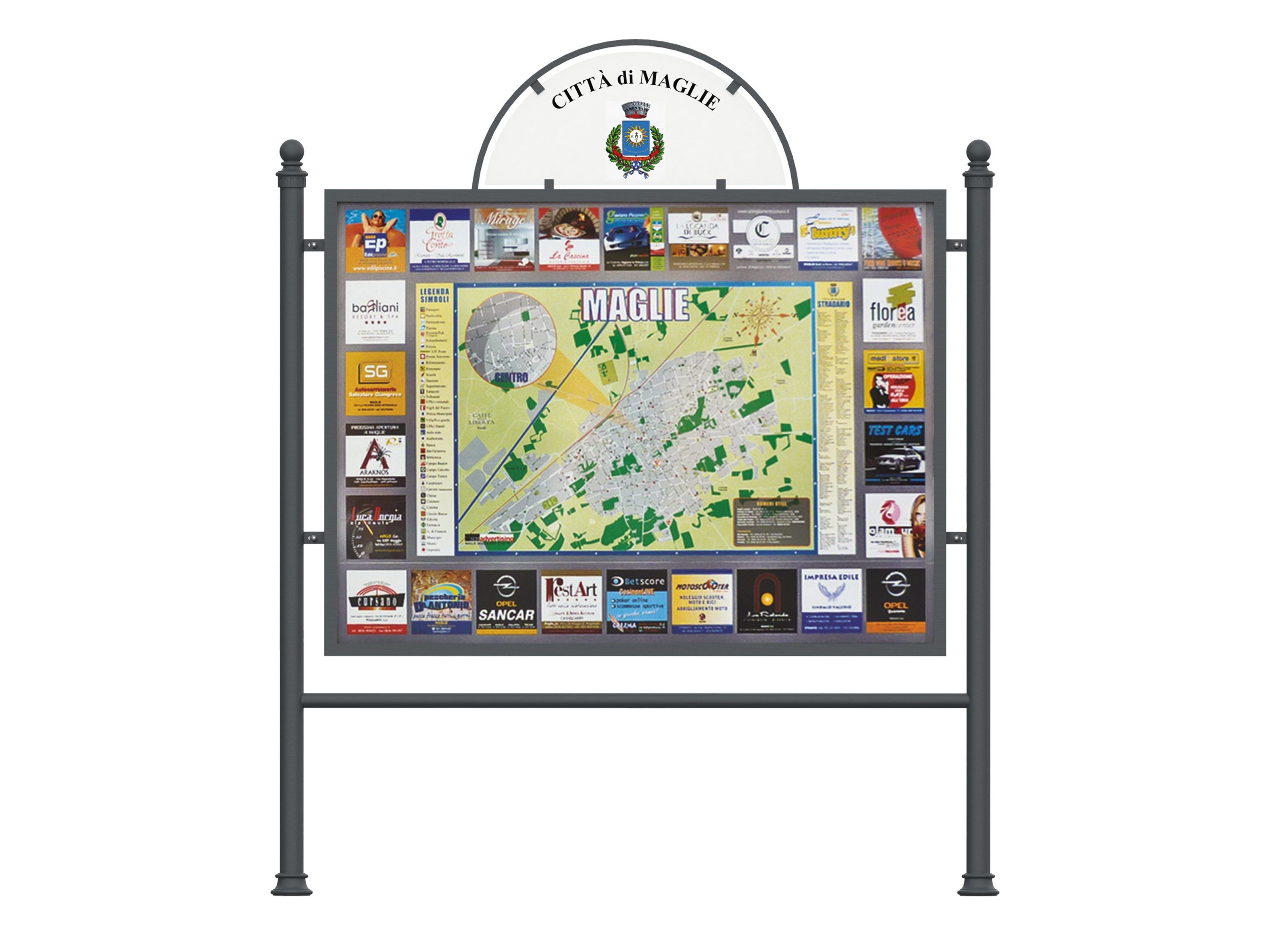 Самонесущая доска объявлений для общественных мест из листового металла Lazzari Totem città artistico ARCH-00138517 - Вид №1