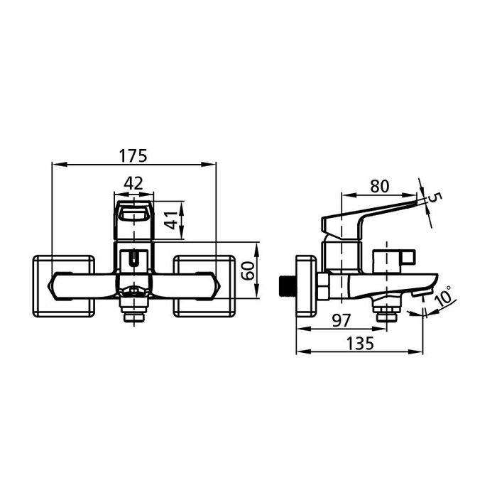 ATLSBC0M02 Смеситель для ванны с керамическим дивертором Milardo Atlantic - Вид №6