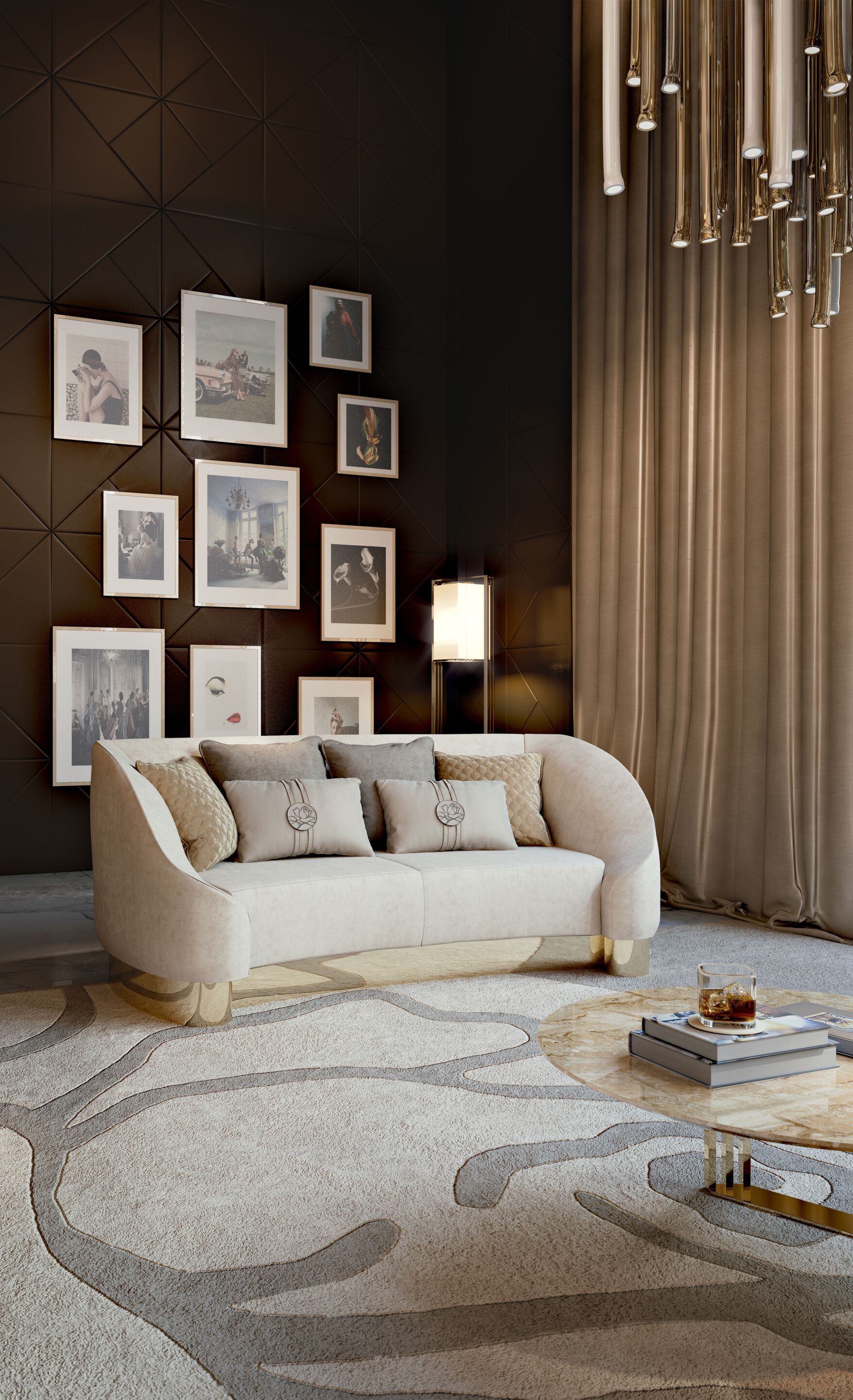 Прямоугольный ковер ручной работы из шерсти Bizzotto Italia Symphony-Infinity ARCH-00020208