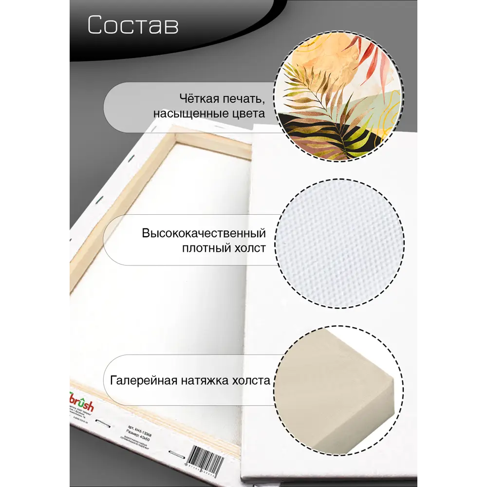 Картина на холсте Ботаника Бохо 1 40x50 см 85394543 STLM-2025155 FBRUSH  - Вид №9