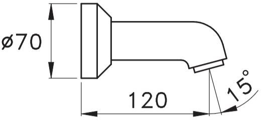 RUBINETTERIE STELLA Настенный излив для ванны Box Bx09009cr00 - Вид №1