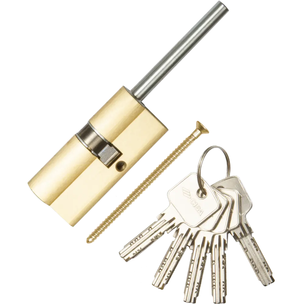 Цилиндр Cisa Astral ОА317-12.00, 35x10x25 мм, ключ/шток, цвет латунь, без вертушки STLM-2047601 - Вид №1