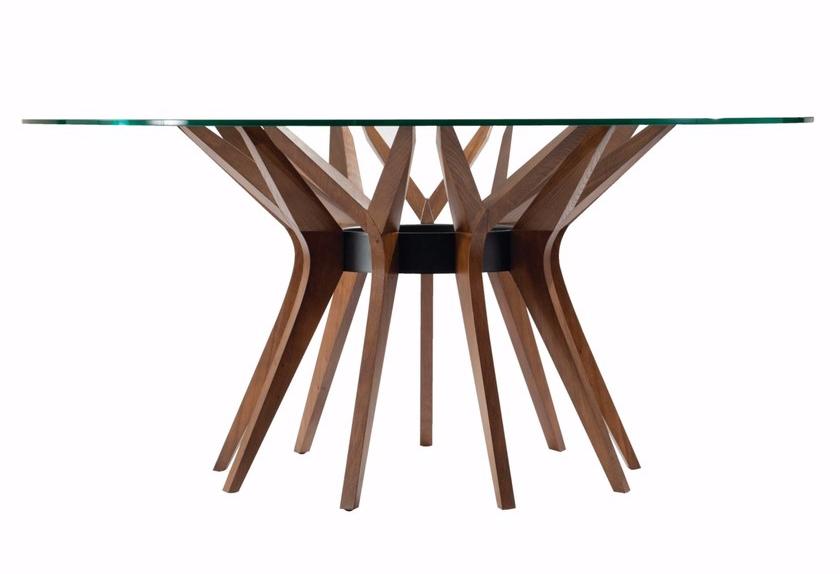 Roche Bobois Круглый стол из дерева и стекла sun-id-1452782 - Вид №1