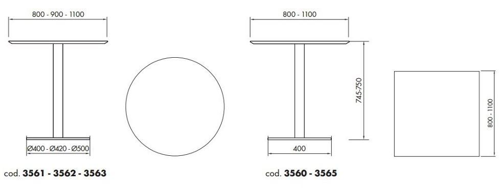 ALMA DESIGN Квадратный стол из ламината Alghi sun-id-1499070 - Вид №2