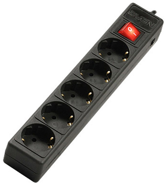 214 Surge protector optima base 3,0 m (5 sockets) black Sven Santreyd 