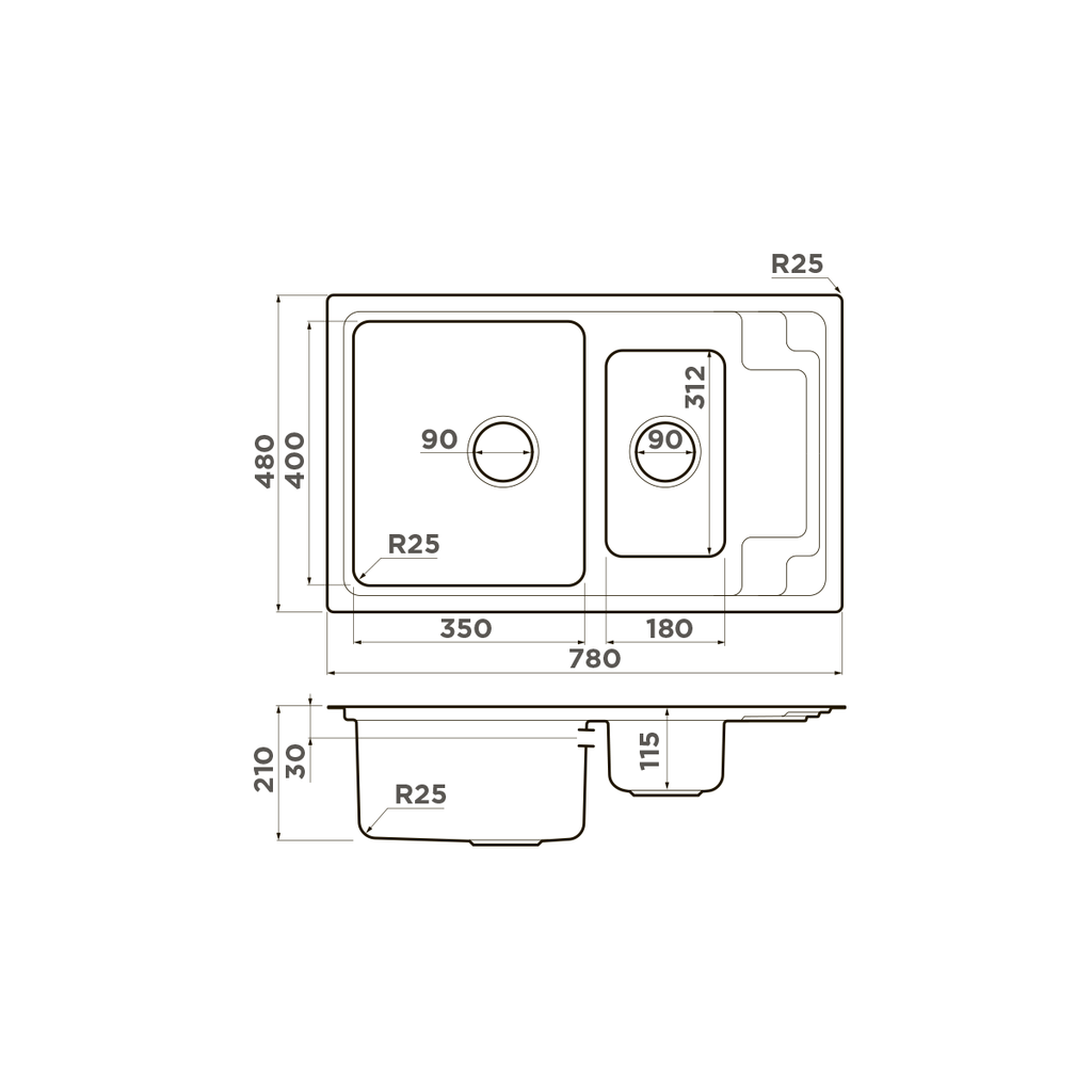 Кухонная мойка Mizu 78-2 IN OMOIKIRI 4973731 - Вид №4
