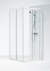 606080 IFO Душевая стенка из массива SVH VK, белые лакированные профили, прозрачное стекло, SVH VK 800 x 800