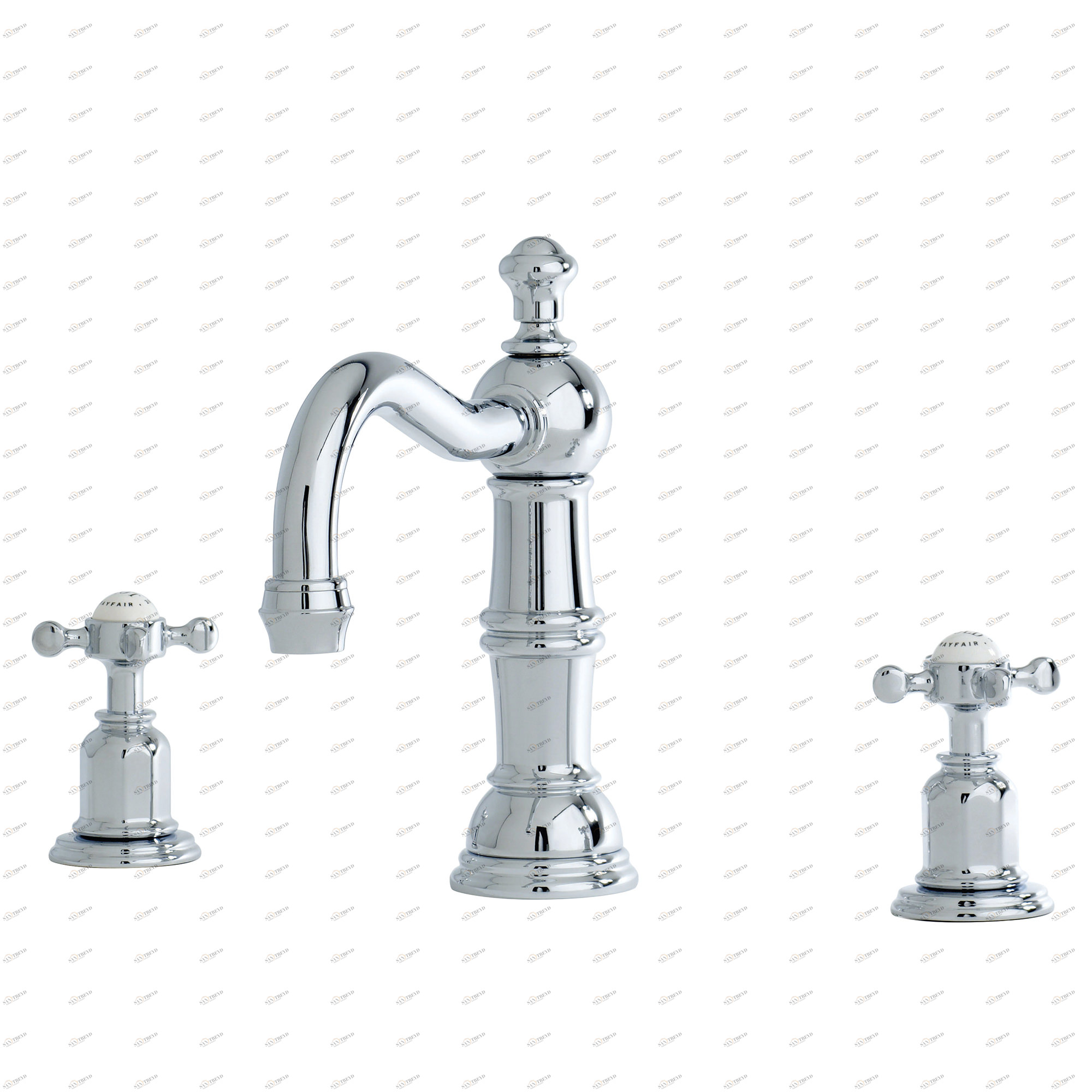 Traditional bathrooms Смеситель для умывальника CROSSHEAD на 3 отверстия Pr3721/ag 