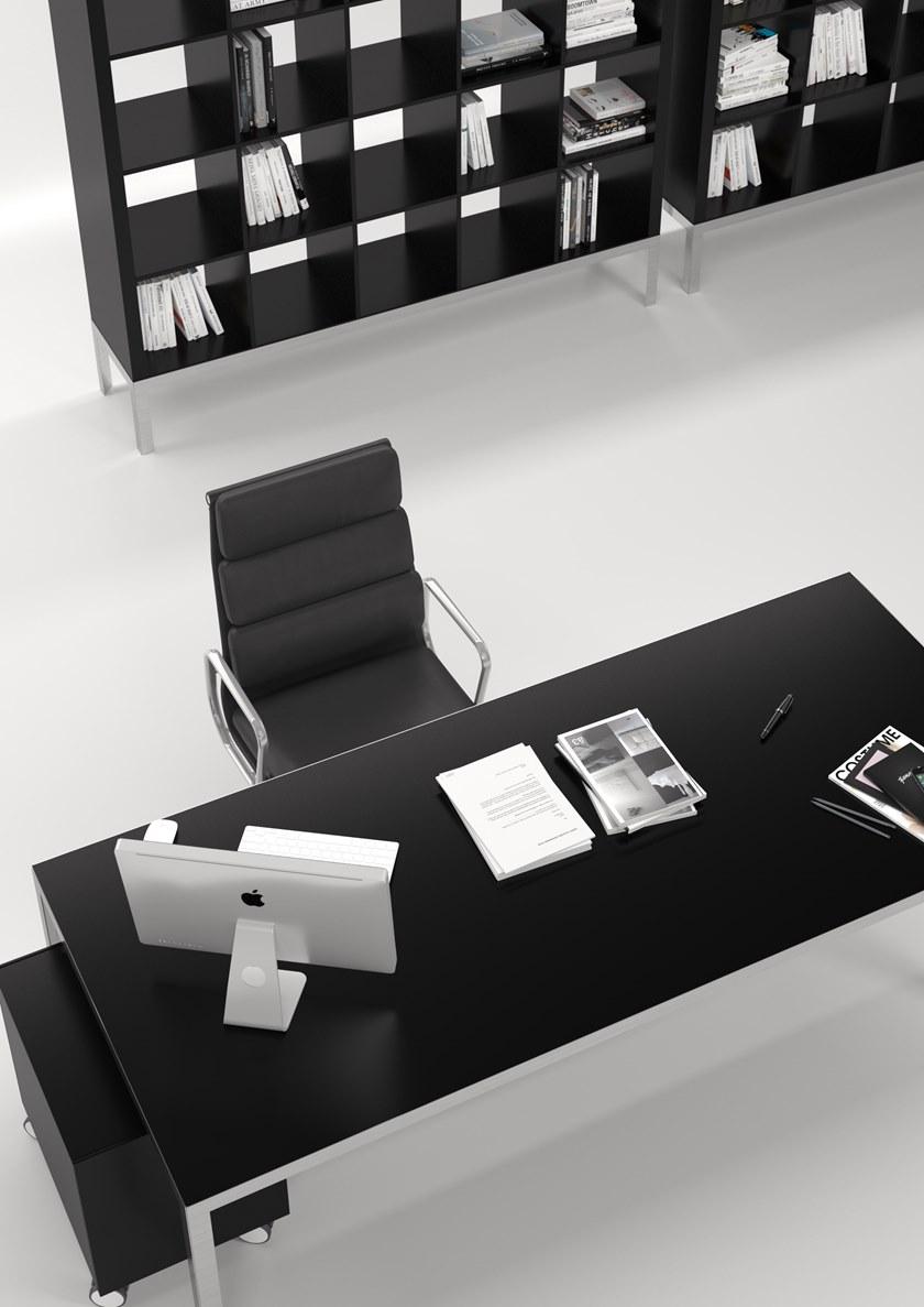 Elitable Прямоугольный рабочий стол из фанерованной древесины Cube sun-id-1451522 - Вид №3