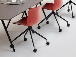 arper Кожаное кресло на колесиках Catifa 53