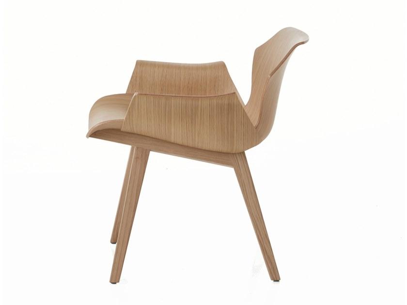 BassamFellows Кресло из дерева с подлокотниками Petal Cb-295 - Вид №3