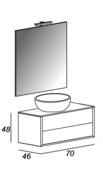 Мебель для ванной CEZARES BELLAGIO 70 Pink Stone - Вид №1