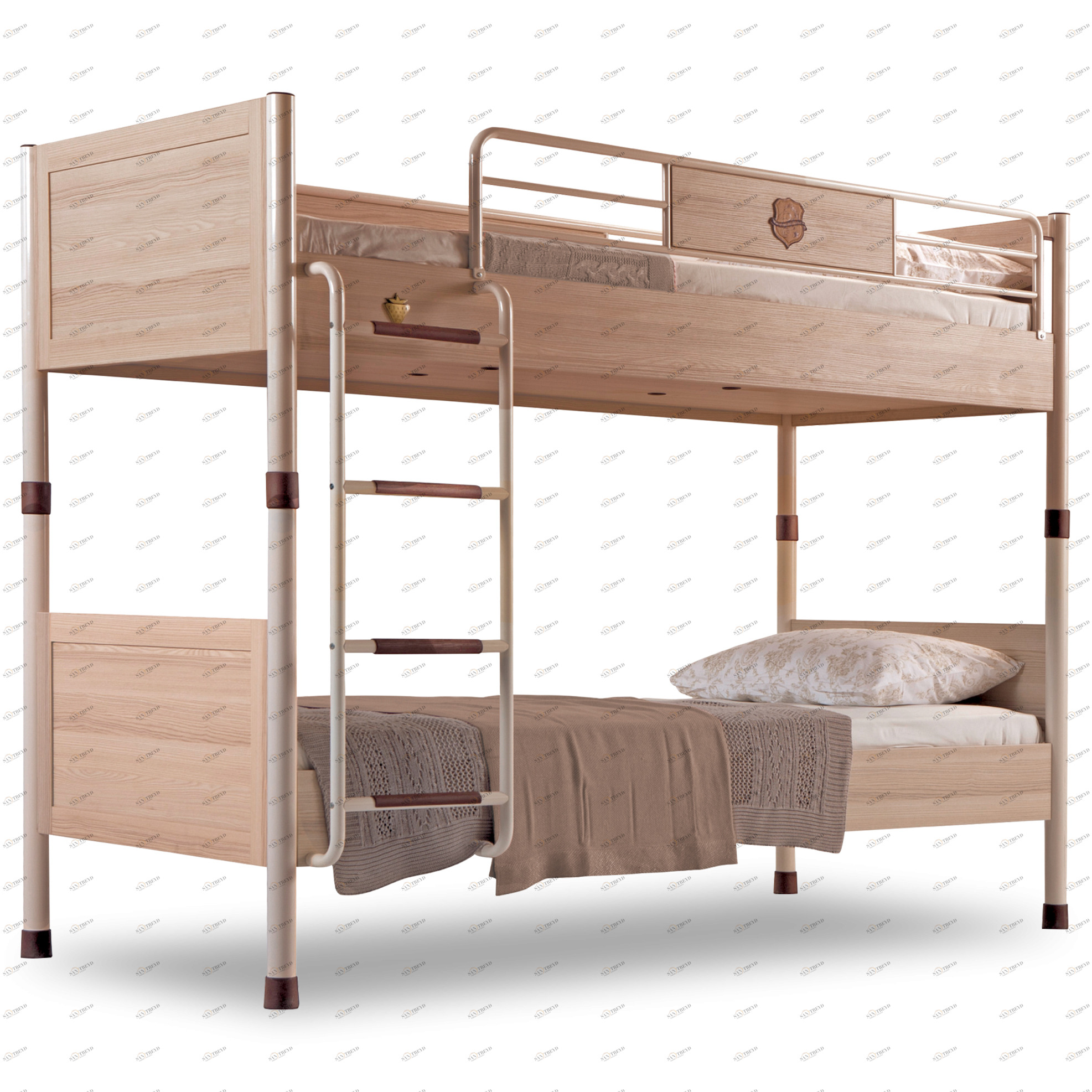 Детская двухъярусная кровать 90х200 см светлый орех Royal CILEK ROYAL 00-3832157 Бежевый Santreyd