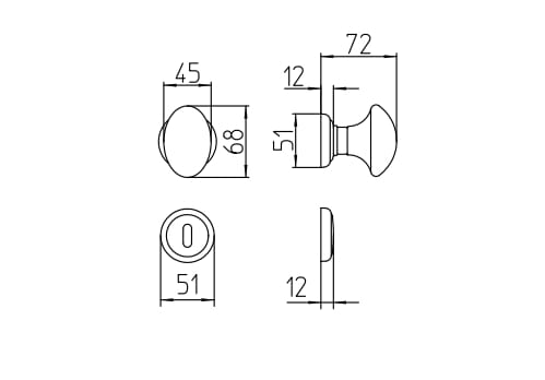 Дверная ручка Mandelli1953 1104 ARCH-00127925 - Вид №2