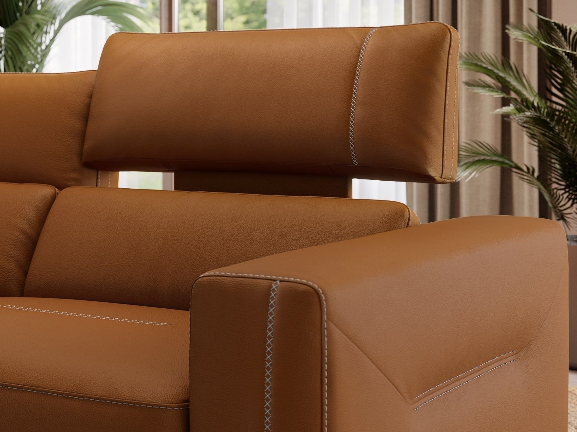 Кожаный угловой диван с шезлонгом Sofanella Teramo ARCH-00118539 - Вид №5