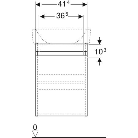 869047000 Шкафчик для раковины Geberit Renova Plan, с одной дверью Geberit  - Вид №16